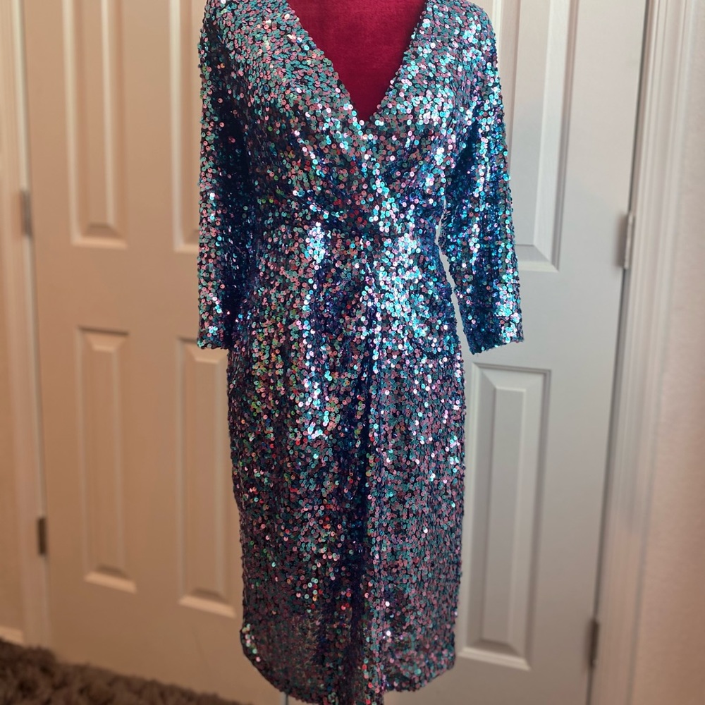 Eloquii Cotton Candy Sequins Dress